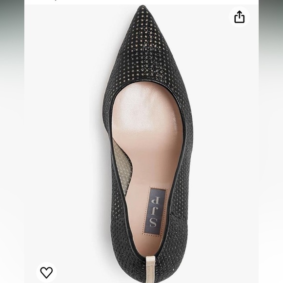 SJP by Sarah Jessica Parker Fishnet Fawn Pumps Shimmer Mesh Pointy Toe Heel 39.5 - Picture 3 of 14